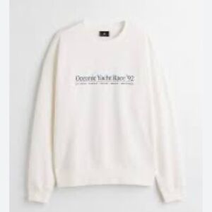 H&M Sail Race Oversized Fit Crewneck Size XXL color Cream 100% Cotton NWOT